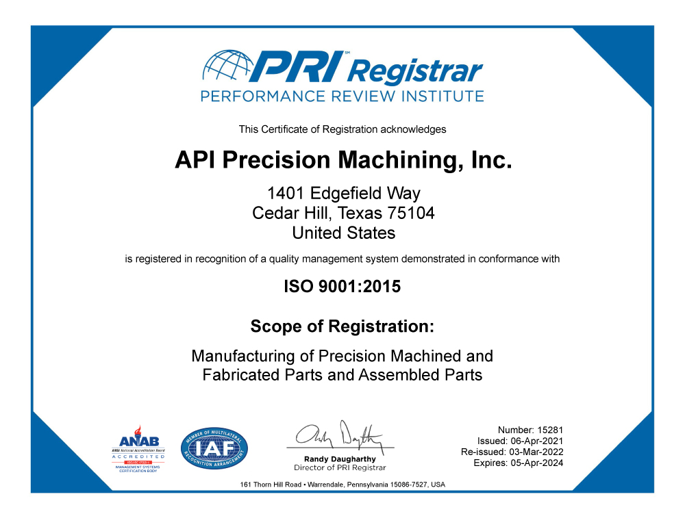 15281 API Precision Machining, Inc. 03-Feb-2022