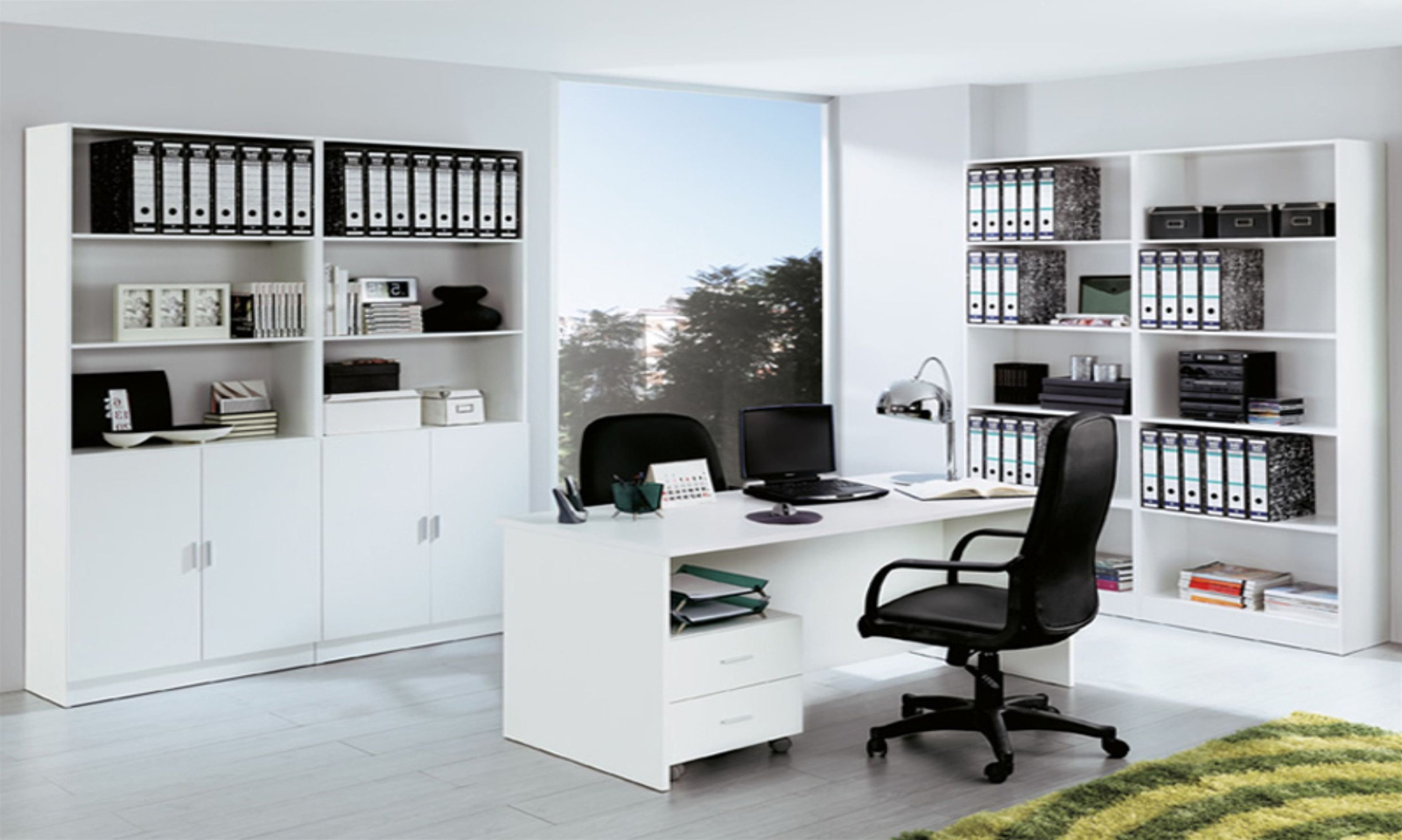 Stylish interior with a large bookcase