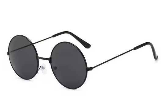 Runde Sonnenbrille. Polarisierte Brillen für Damen und Herren. Angelbrille, Campingbrille, Wanderbrille, Autofahrerbrille oder Fahrradbrille. Klassische Sonnenbrille mit UV400-Filter - Schwarz