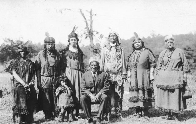 Cisco family and others. Circa 1930 Wampanoag reservation near Worcester, MA