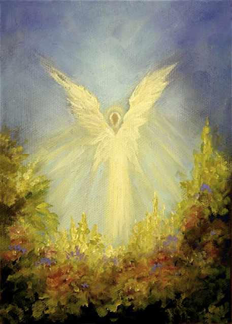 Angels Garden  5"x 7" Oil on Stretched Canvas  SOLD  Greeting Card Available