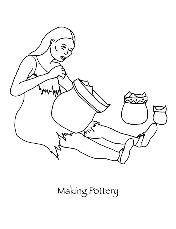Wampanoag pottery, native american, american indian thanksgiving coloring page many hoops