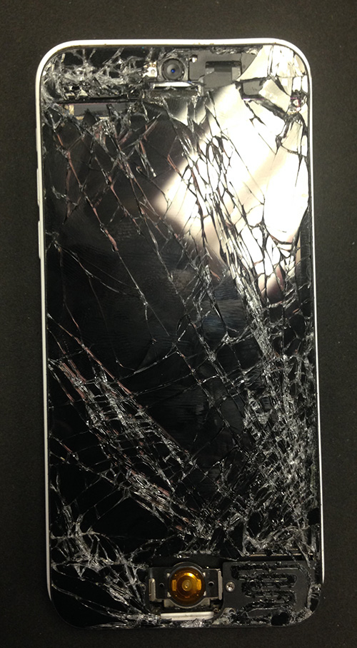 Completely damaged iPhone screen