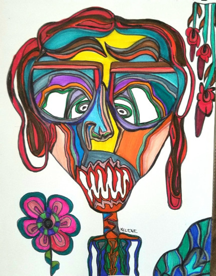 Title I Bite. 11 x 14. Pen and Pencil on paper. Framed.
 Artwork copyrighted. All artwork by Kelene