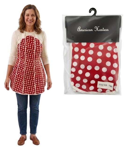 77001
APRON RED - WHITE POLKA DOTS
UPC: 70017575002
36 CS/PK
