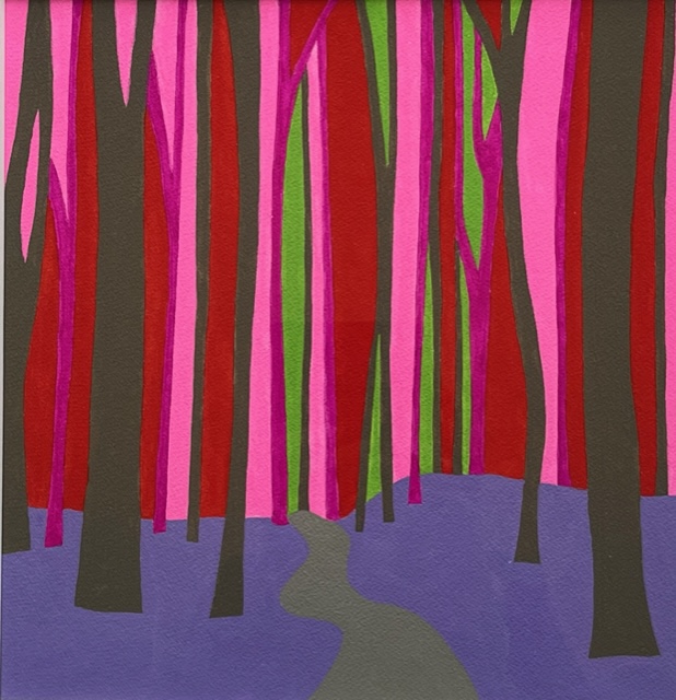 Levinson, New Green Grass, 11" x 11" Gouache