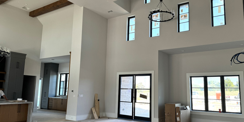 Vaulted ceiling and several windows in a house