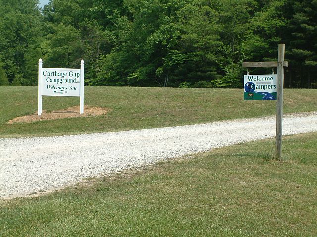 Campground entrance from road.