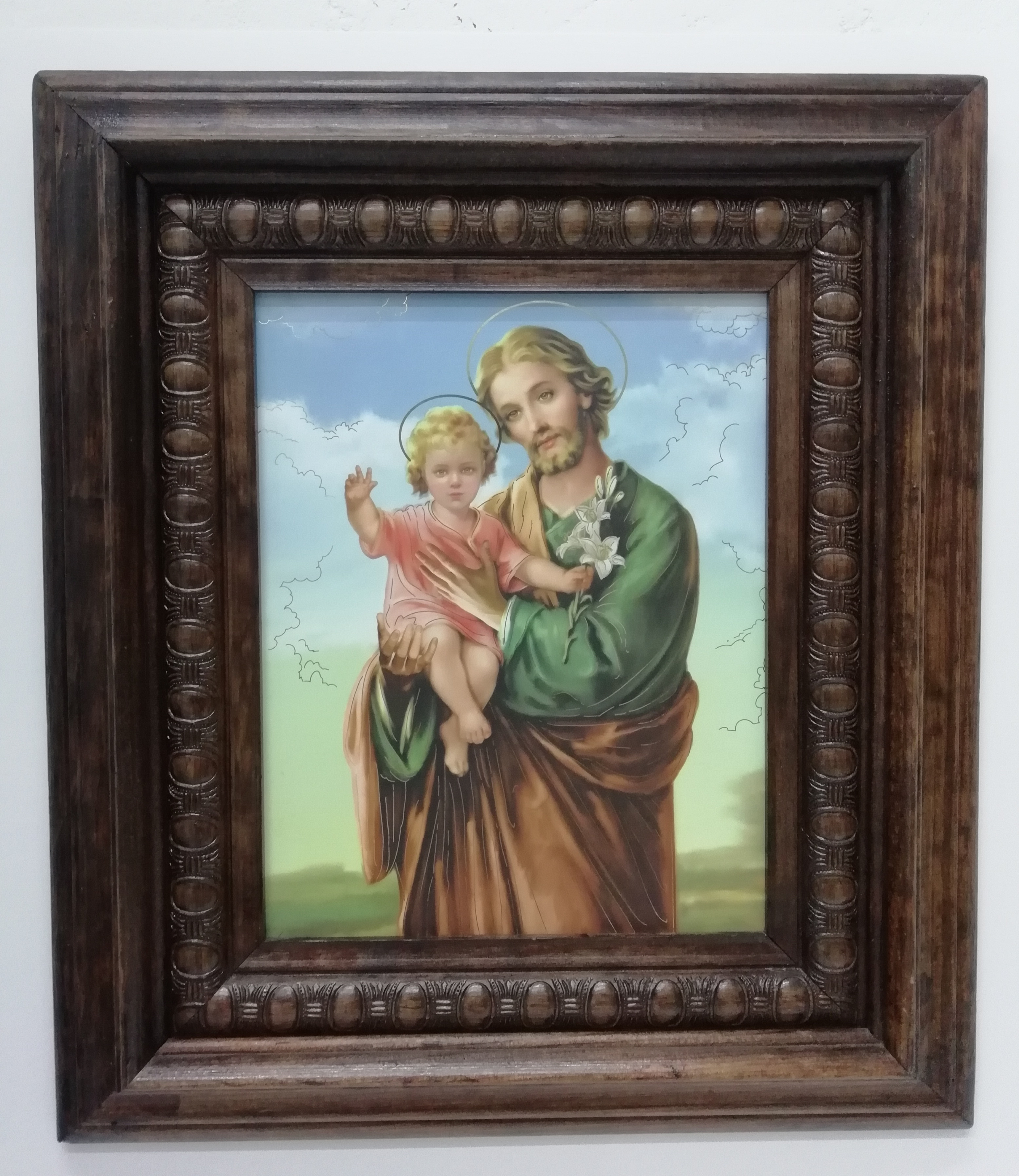 SAN JOSÉ
litografia en marco de madera de pino color caoba 20cm x 25cm - 30cm x 40cm - 40cm x 50cm 
preguntar por existencias.