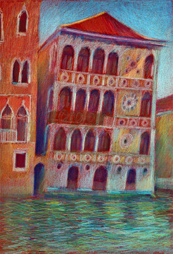 Palazzo Dario #4 (Coloured Pencil on Colourfix 8.25" x 11.75")