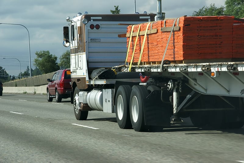 Flatbed truck on the highway||||