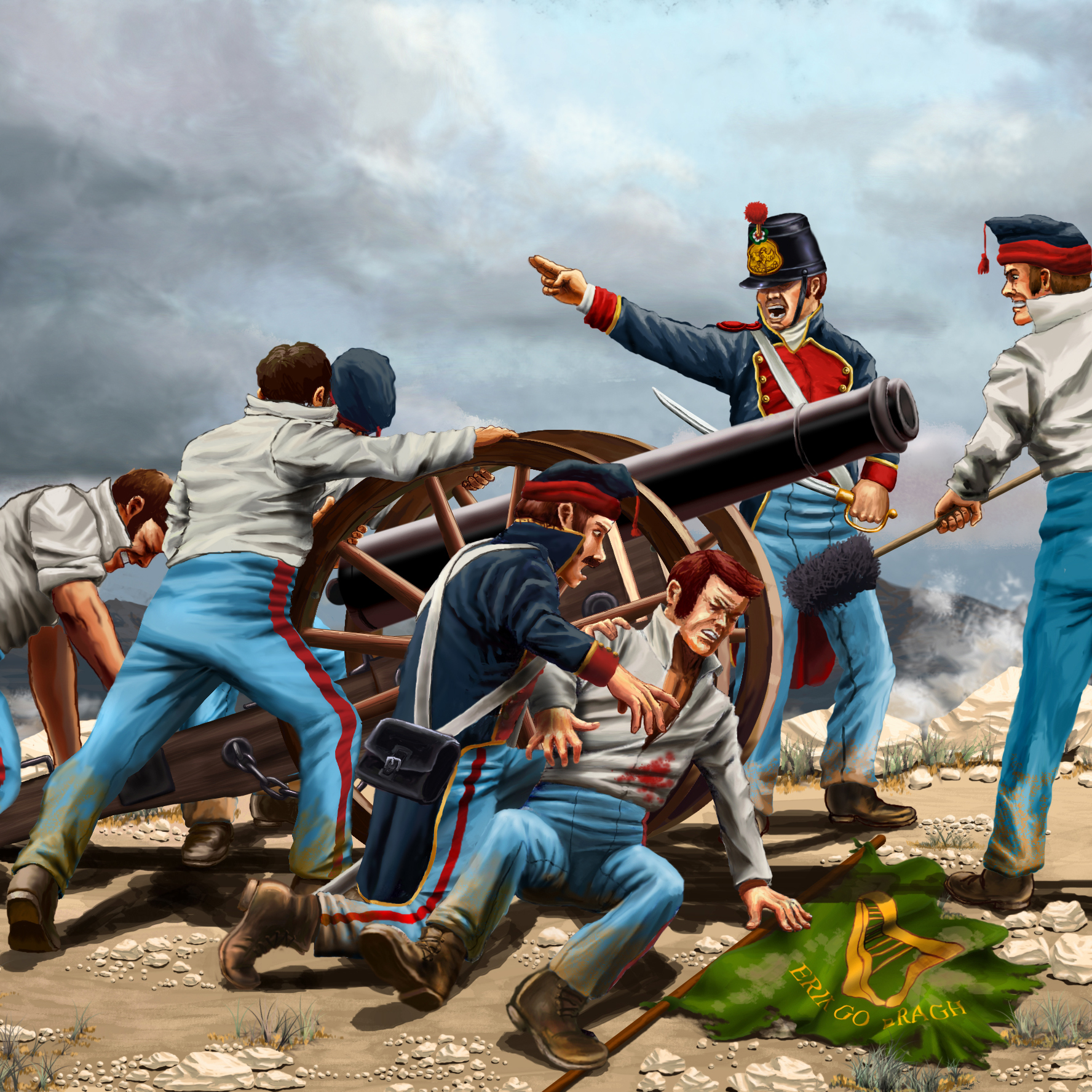 Batalla de La Angostura. Ilustración digital, 2021