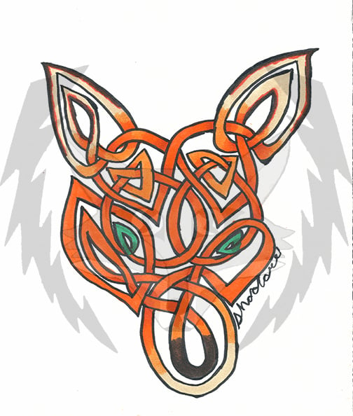 Knotwork Fox Face