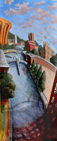 Hamilton Canal- Lowell, Mass
oil on canvas
18in x 44in