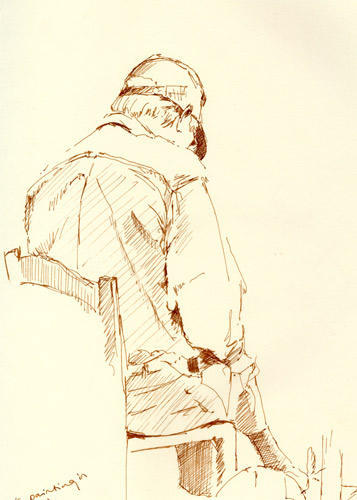 "D" sketching in Mesta (Pen and sepia ink)