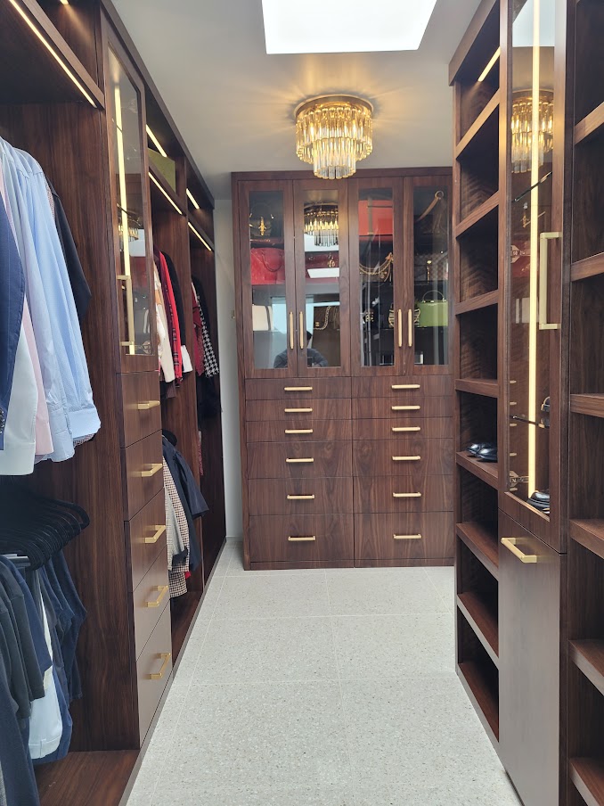 Modern living room with colourful walls