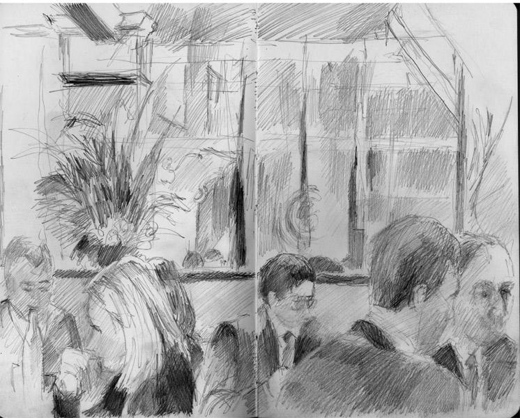Diners at the Club Gascon (Pencil)
