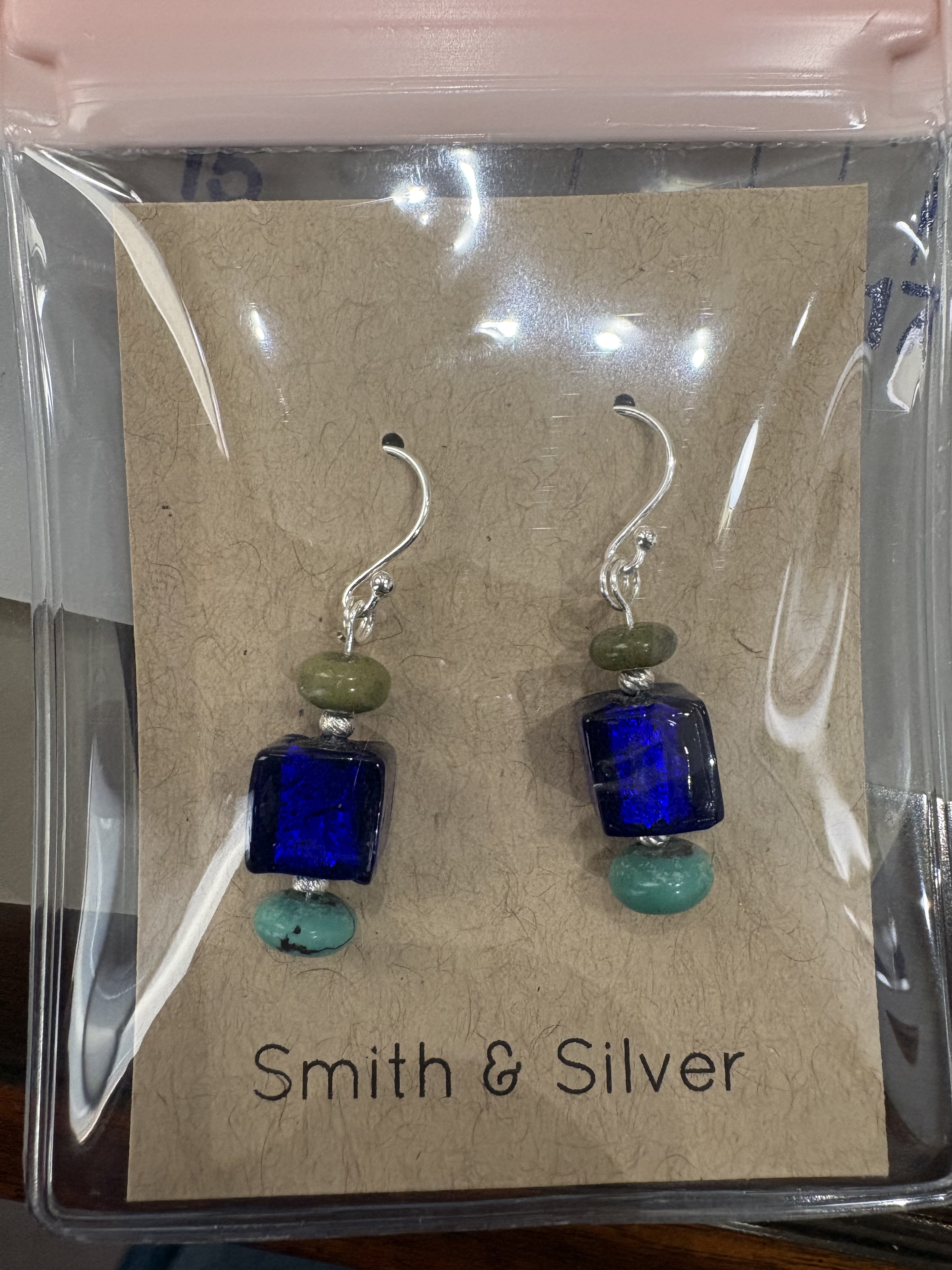 turqoise, vintage glass, & sterling silver