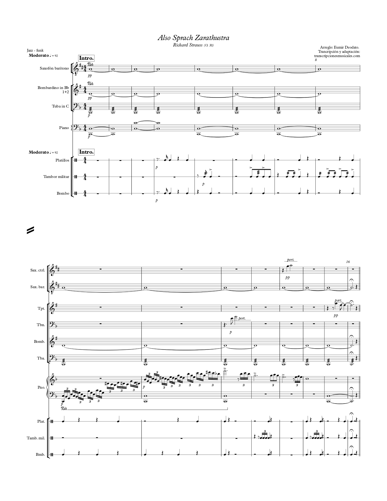 Also Sprach Zarathustra - sheet music page 1