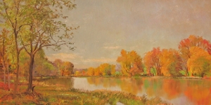 Autumn, Patuxent Reserve, 8" x 16" Oil on Panel