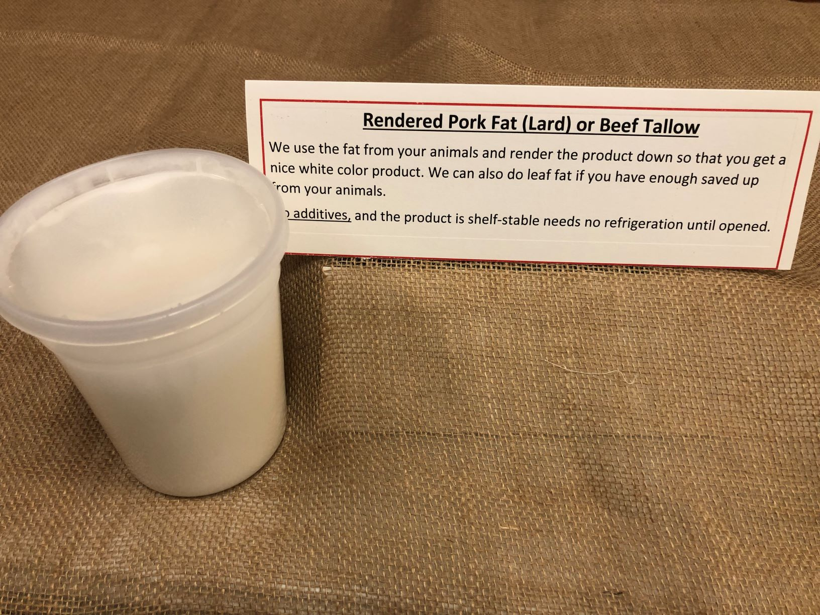 Rendered Fat