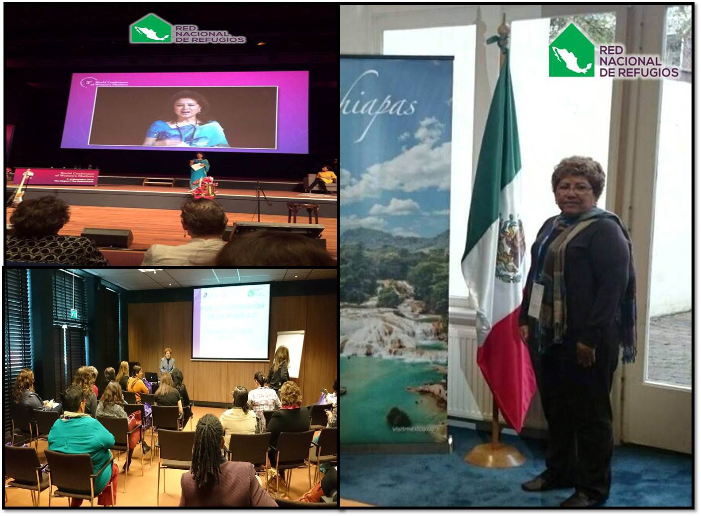 La Directora General de Por la Superación de la Mujer A.C, la Sra. Elsa Simón Ortega participó como ponente en la Tercera Conferencia Mundial de Refugios de Mujeres, la cual se desarrolló del 3 al 6 de Noviembre del 2015 en La Haya, Paises Bajos.