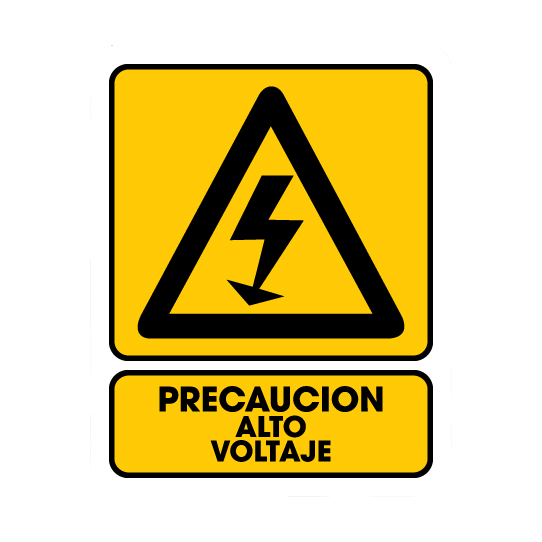 Precaución alto voltaje (25cm. x 35cm.)