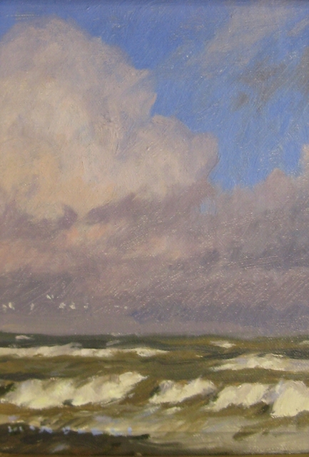 Egeli, Frothy Evening Surf, 8x6 Oil