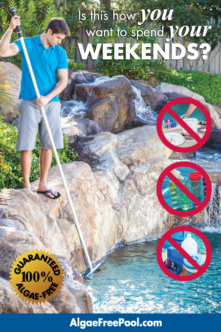 Man cleaning pool with text around him|||| Man cleaning pool with text around him||||