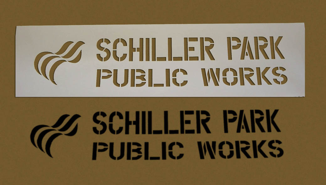 flexible plastic stencil used for public works department