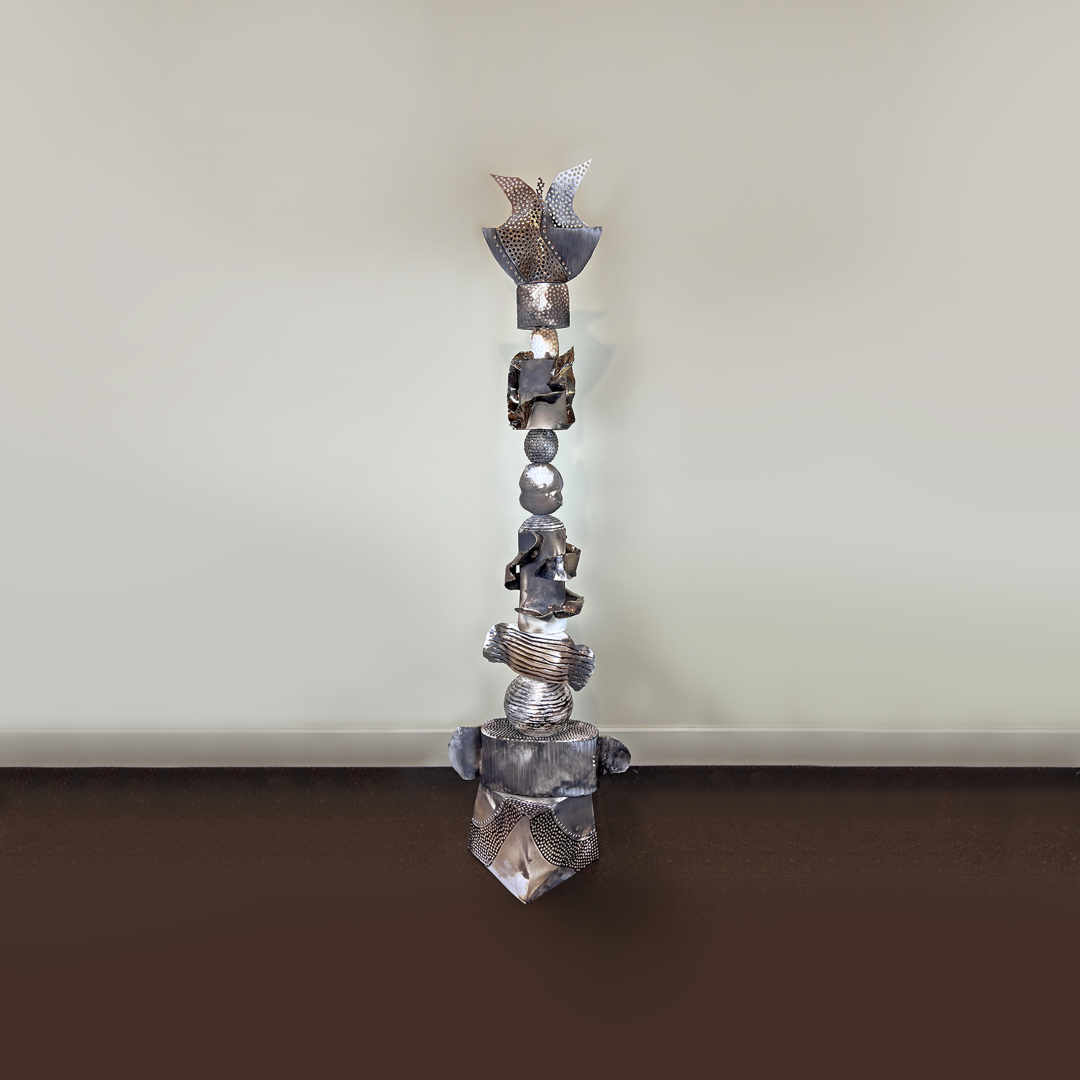 Firebird
pit fired, gold lustered porcelain
7'h x 24" wide x 24" deep