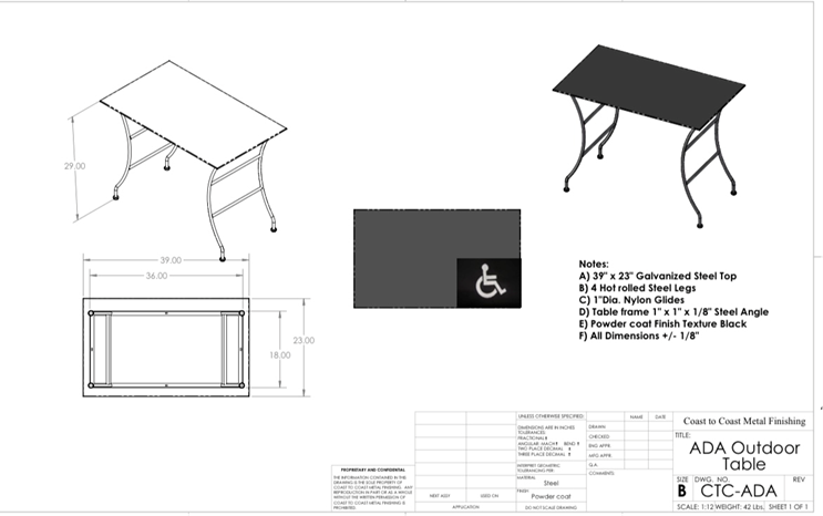 ADA with Handicap Stamping.  Available in many color options. 