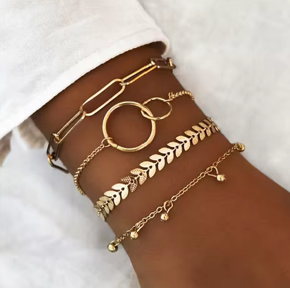 Bracelet Set for Women, Gold Color, Boho Retro, Thick Twist, Trendy Quality Jewelry Gifts