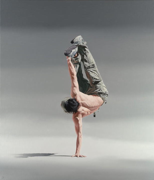 • The Kuni Inversion 42x36"  • SOLD•
A portrait of Kuni, A breakdance performer