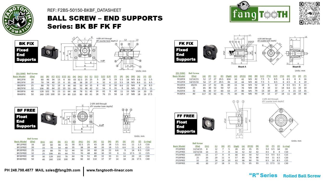 Ballscrew End Supports