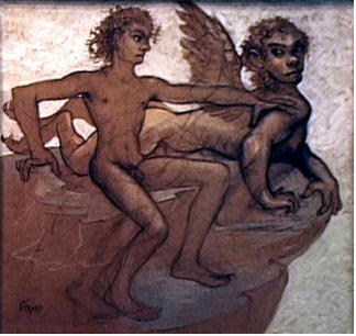 Oedipus and the Sphinx
Artist: William Girard
Ink on Paper.