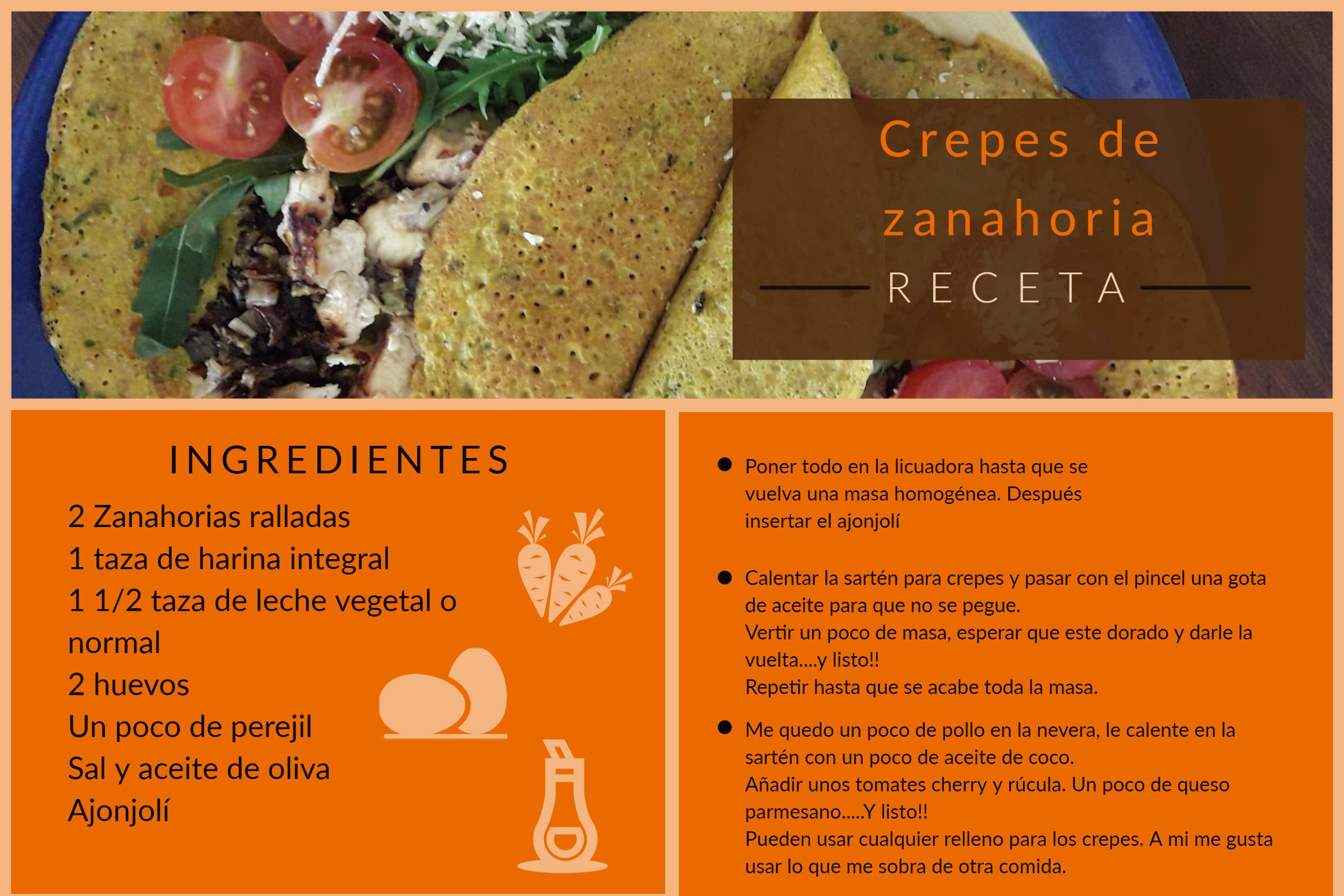 Receta Crepes de Zanahoria
