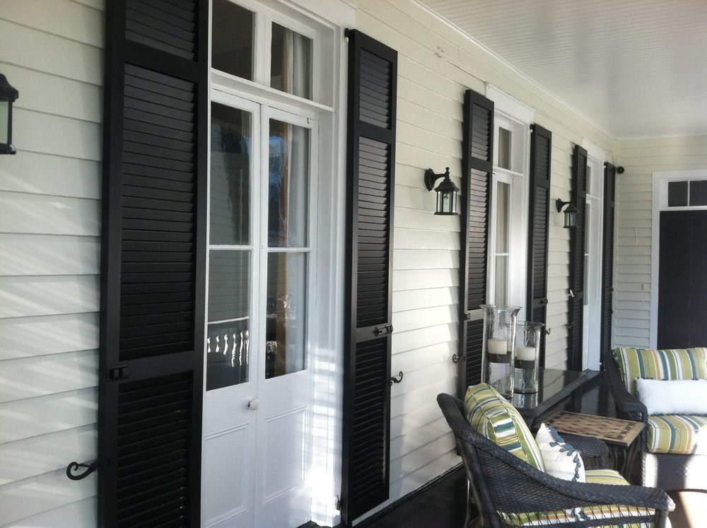 black shutters