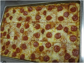 Cut square pizza||||