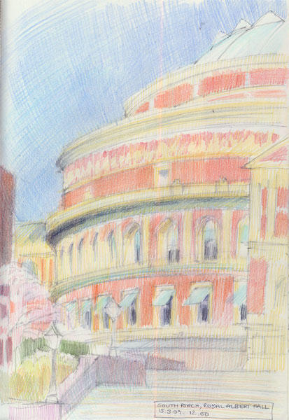 South West aspect of the Albert Hall, South Kensington