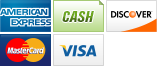 We accept American Express, Cash, Discover, MasterCard and Visa.||||
