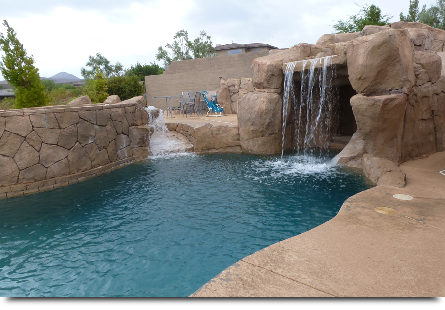 Pool with a waterfall||||