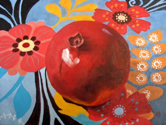 Pomegranate II - 6"x8" Oil on Canvas Panel  SOLD