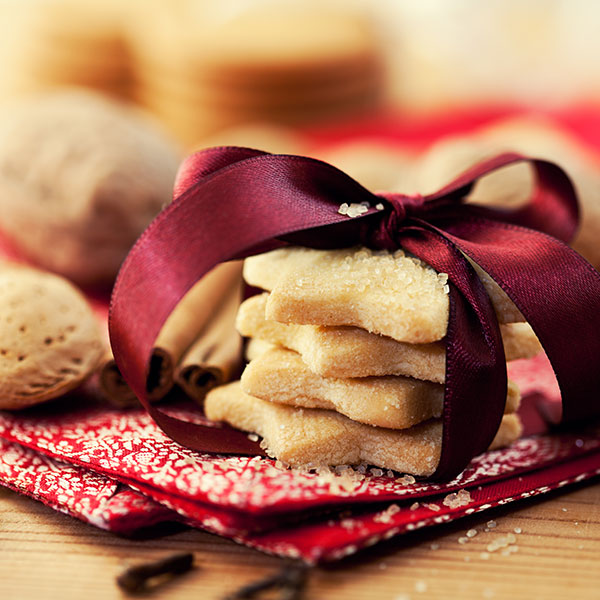 Christmas butter cookies with brown sugar