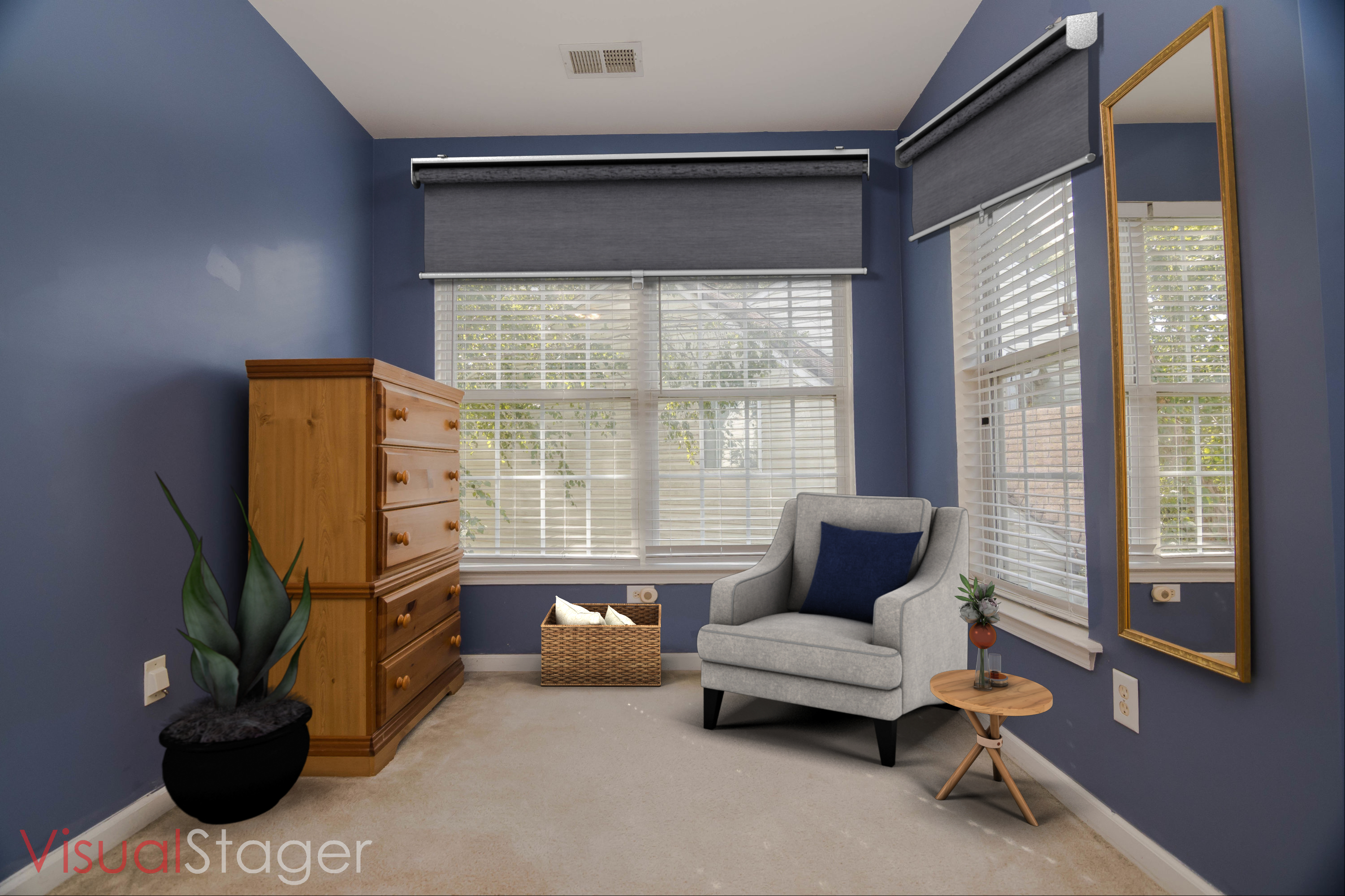 Master Bedroom Sitting Area - Virtual Staging After