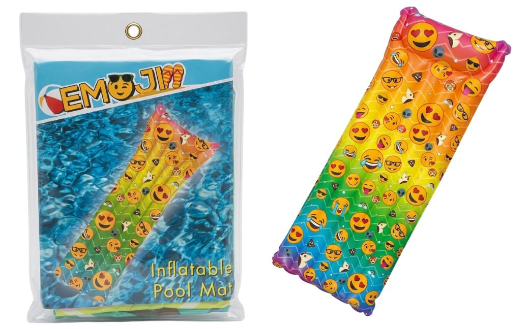 3217
INFATABLE EMOJI POOL MAT 72'' X 27''
UPC 786892321705