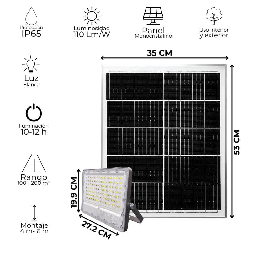 reflector solar para exterior potente