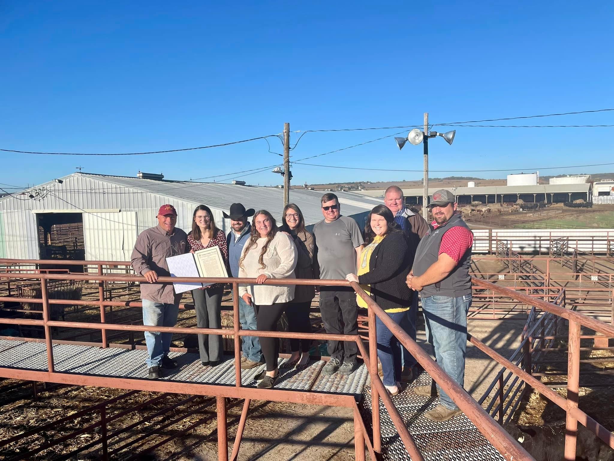 Receiving  Joni Ernst's 
"Small Business Of The Week"