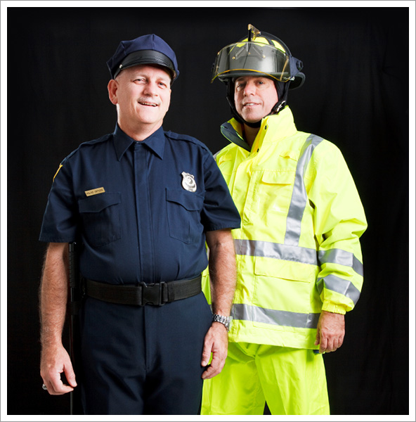 Police officer and firefighter||||