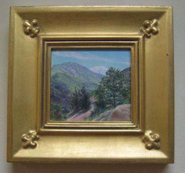 San Gabriel Mountains, CA, 4 x 4.25 Oil on Panel
